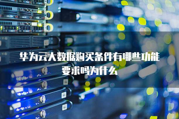 华为云大数据购买条件有哪些功能要求吗为什么