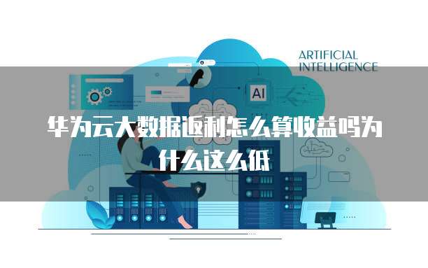 华为云大数据返利怎么算收益吗为什么这么低