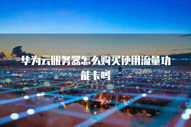 华为云服务器怎么购买使用流量功能卡吗