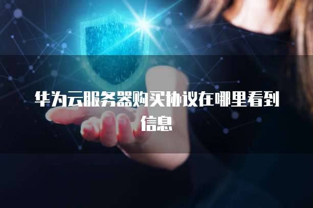 华为云服务器购买协议在哪里看到信息