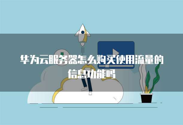 华为云服务器怎么购买使用流量的信息功能吗