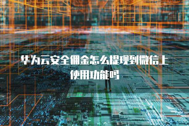 华为云安全佣金怎么提现到微信上使用功能吗
