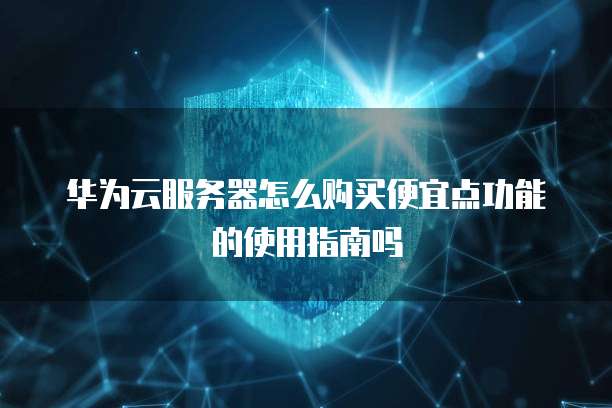 华为云服务器怎么购买便宜点功能的使用指南吗