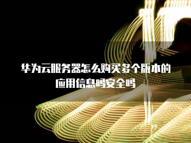 华为云服务器怎么购买多个版本的应用信息吗安全吗