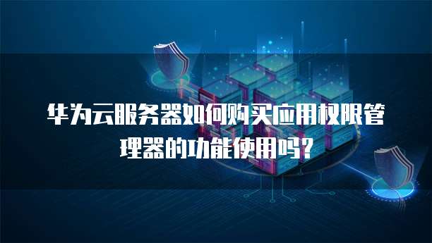 华为云服务器如何购买应用权限管理器的功能使用吗?