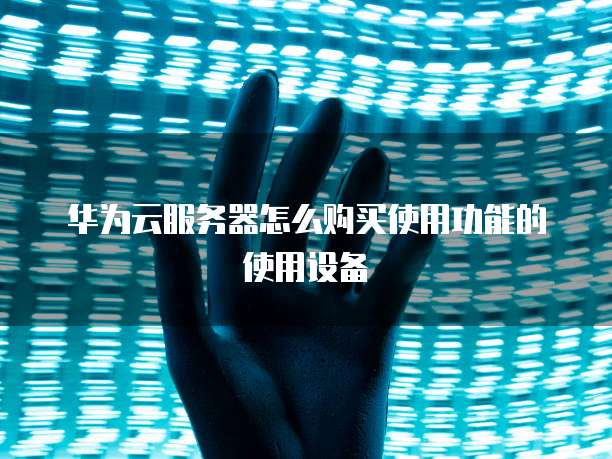 华为云服务器怎么购买使用功能的使用设备