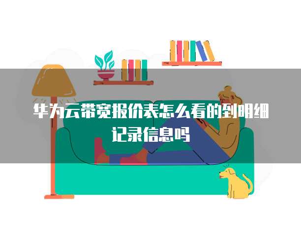 华为云带宽报价表怎么看的到明细记录信息吗