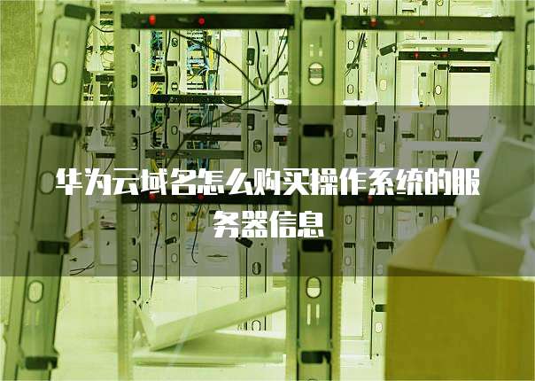 华为云域名怎么购买操作系统的服务器信息