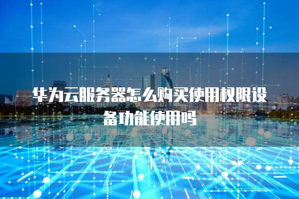 华为云服务器怎么购买使用权限设备功能使用吗