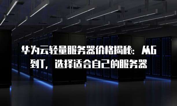 华为云轻量服务器价格揭秘:从G到T,选择适合自己的服务器