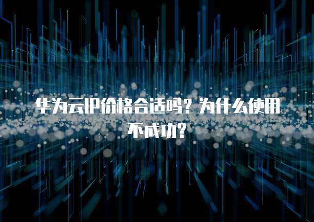 华为云IP价格合适吗?为什么使用不成功?