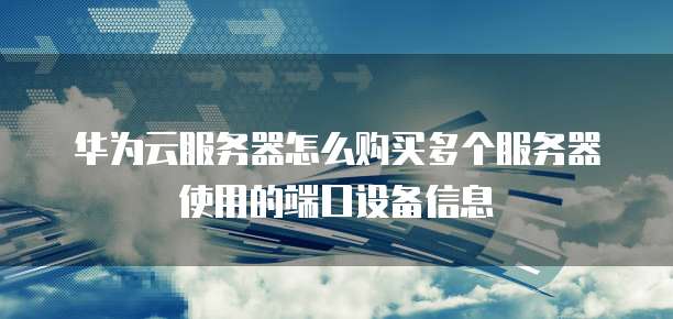 华为云服务器怎么购买多个服务器使用的端口设备信息