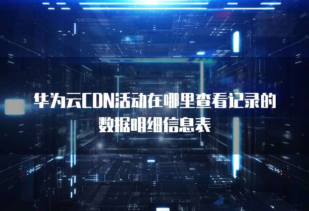 华为云CDN活动在哪里查看记录的数据明细信息表