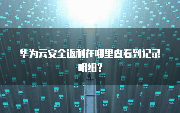 华为云安全返利在哪里查看到记录明细?