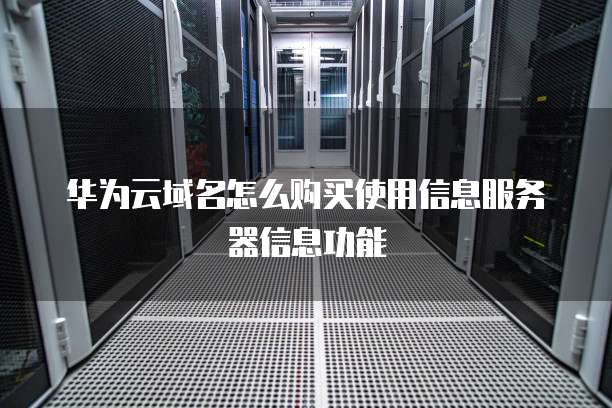 华为云域名怎么购买使用信息服务器信息功能