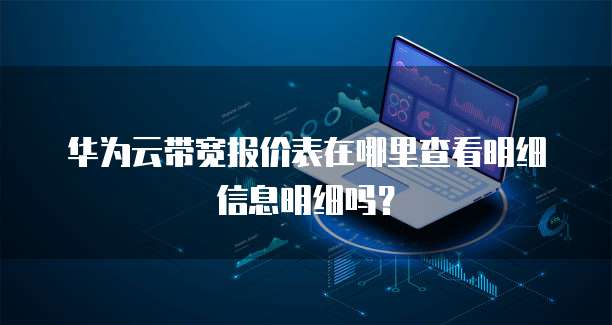 华为云带宽报价表在哪里查看明细信息明细吗?