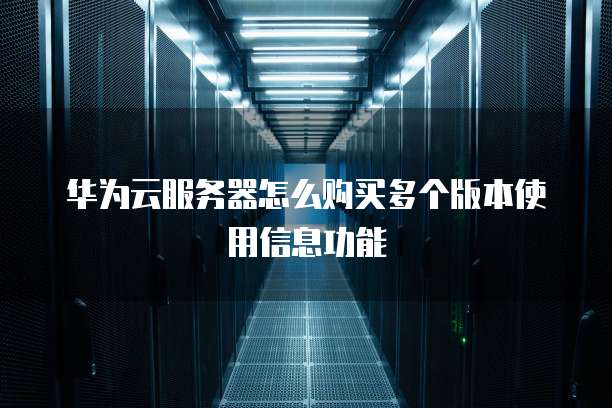 华为云服务器怎么购买多个版本使用信息功能