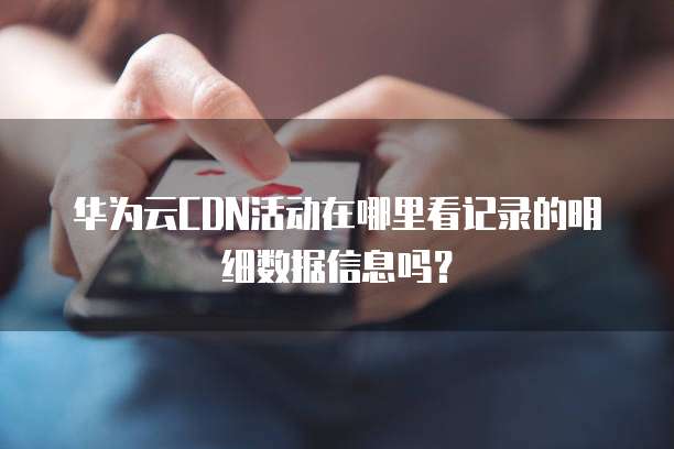 华为云CDN活动在哪里看记录的明细数据信息吗?