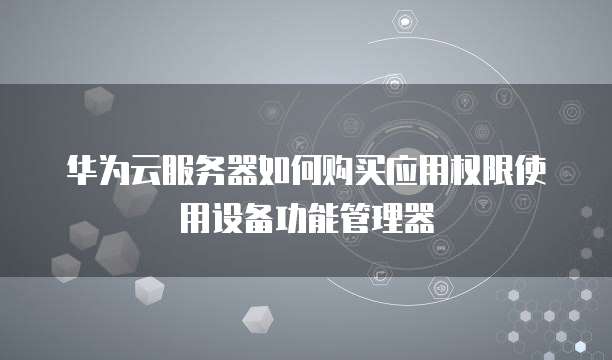 华为云服务器如何购买应用权限使用设备功能管理器