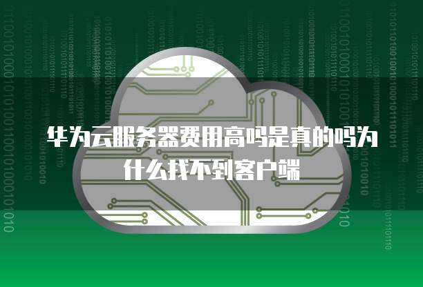 华为云服务器费用高吗是真的吗为什么找不到客户端