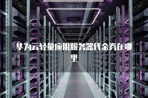 华为云轻量应用服务器代金券在哪里