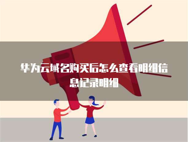 华为云域名购买后怎么查看明细信息记录明细