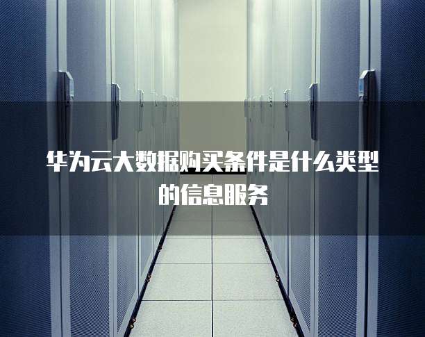 华为云大数据购买条件是什么类型的信息服务