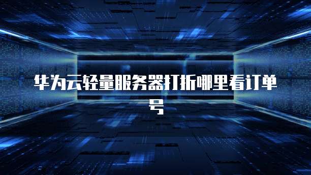 华为云轻量服务器打折哪里看订单号