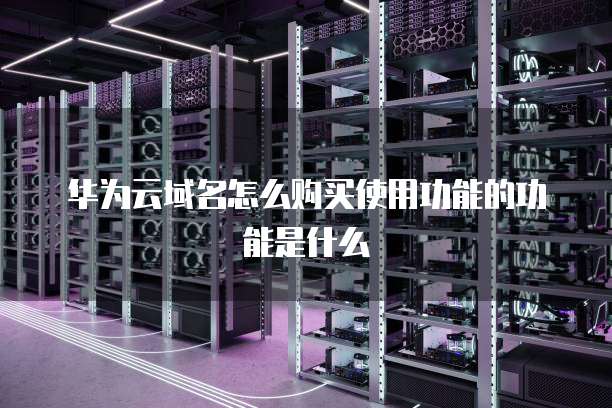 华为云域名怎么购买使用功能的功能是什么