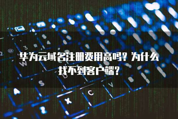 华为云域名注册费用高吗?为什么找不到客户端?