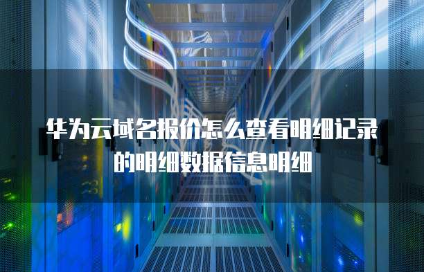 华为云域名报价怎么查看明细记录的明细数据信息明细
