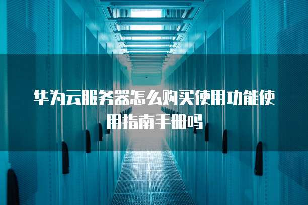 华为云服务器怎么购买使用功能使用指南手册吗