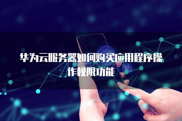 华为云服务器如何购买应用程序操作权限功能