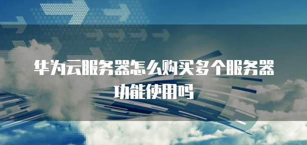 华为云服务器怎么购买多个服务器功能使用吗