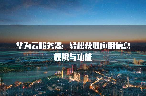 华为云服务器:轻松获取应用信息权限与功能