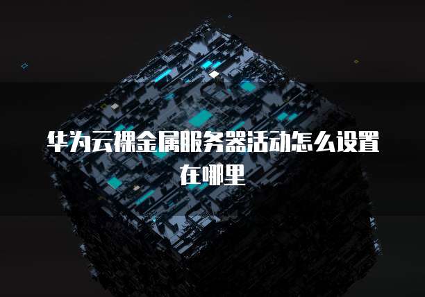 华为云裸金属服务器活动怎么设置在哪里