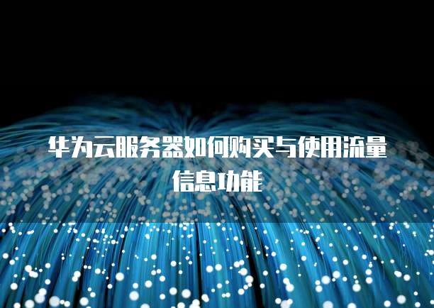 华为云服务器如何购买与使用流量信息功能