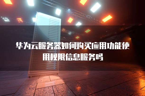 华为云服务器如何购买应用功能使用权限信息服务吗