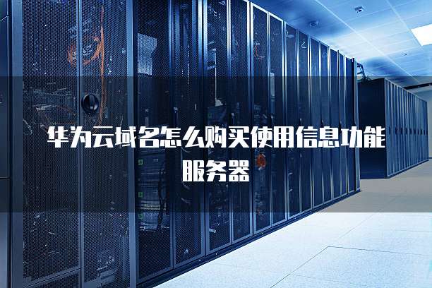华为云域名怎么购买使用信息功能服务器