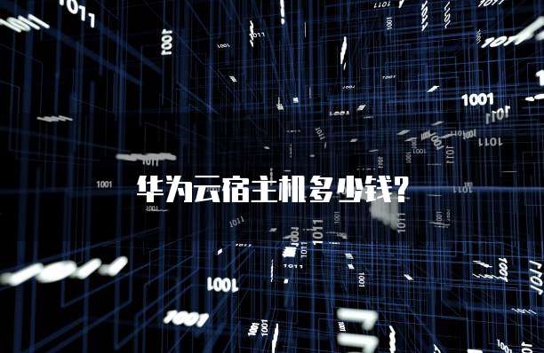 华为云宿主机多少钱?