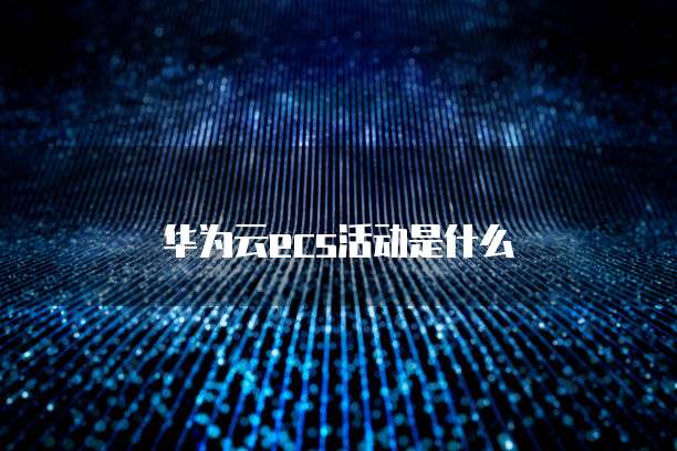 华为云ecs活动是什么