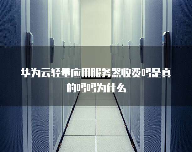 华为云轻量应用服务器收费吗是真的吗吗为什么