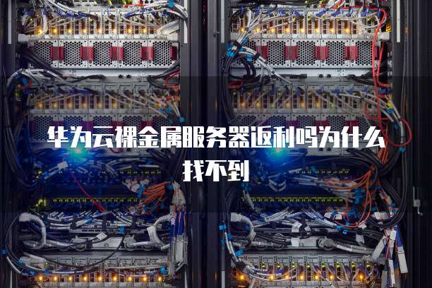 华为云裸金属服务器返利吗为什么找不到