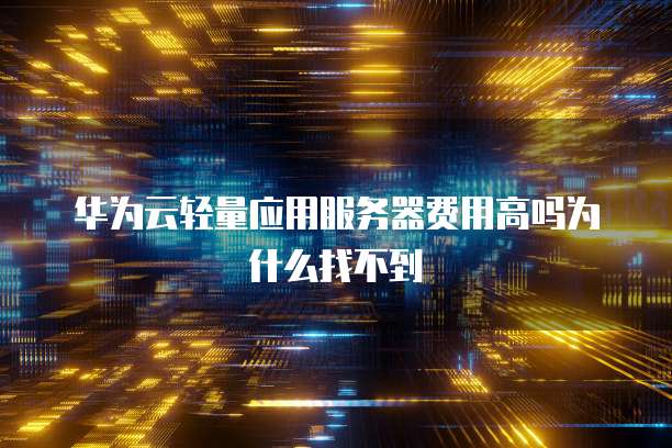 华为云轻量应用服务器费用高吗为什么找不到