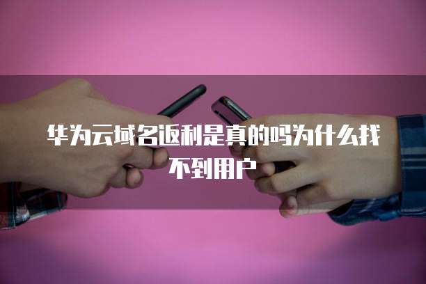 华为云域名返利是真的吗为什么找不到用户