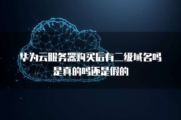 华为云服务器购买后有二级域名吗是真的吗还是假的