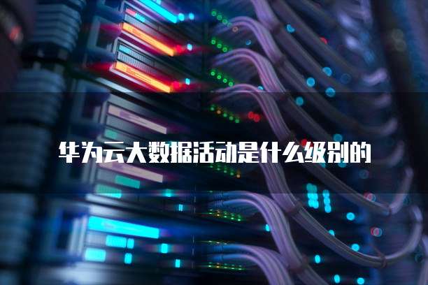 华为云大数据活动是什么级别的