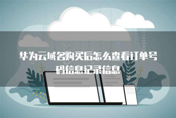 华为云域名购买后怎么查看订单号码信息记录信息
