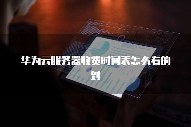 华为云服务器收费时间表怎么看的到