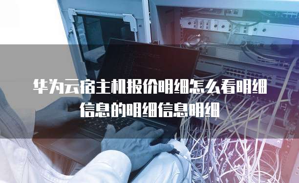 华为云宿主机报价明细怎么看明细信息的明细信息明细